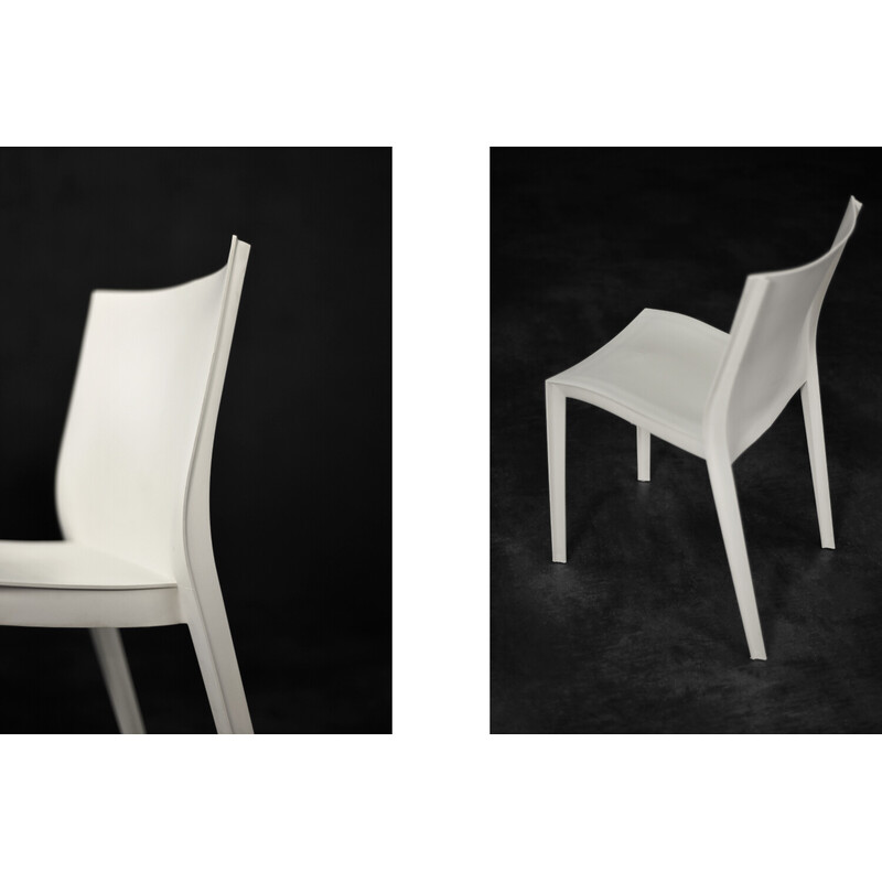 Set of 5 vintage French Slick Slick white plastic chairs by Philippe Starck for Xo Design, 1999