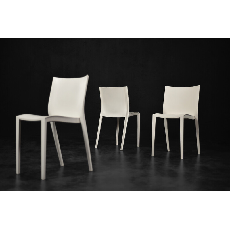 Ensemble de 5 chaises françaises vintage Slick Slick en plastique blanc par Philippe Starck pour Xo Design, 1999