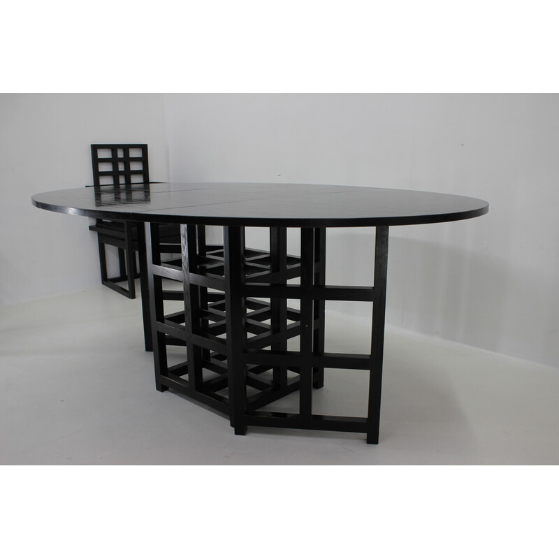 Juego de comedor vintage de Josef Hoffmann y Charles Rennie Mackintosh