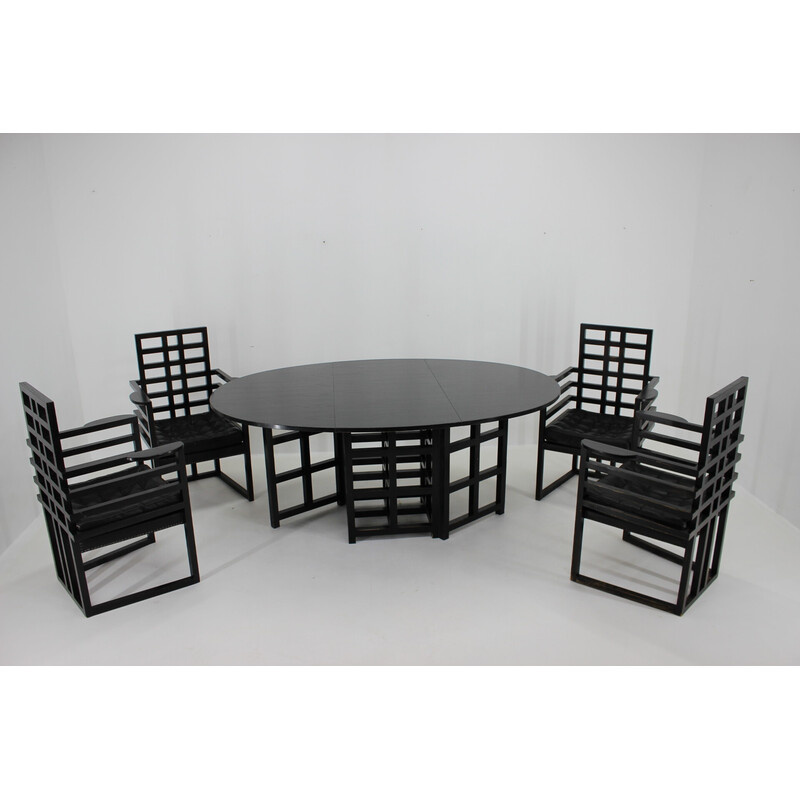 Juego de comedor vintage de Josef Hoffmann y Charles Rennie Mackintosh