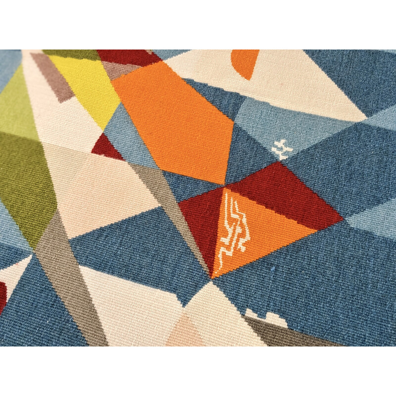 Tapisserie vintage "Key Largo" en laine multicolore par Mathieu Matégot
