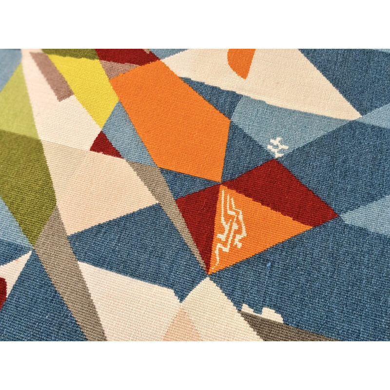 Vintage tapestry "Key Largo" in multicolored wool by Mathieu Matégot