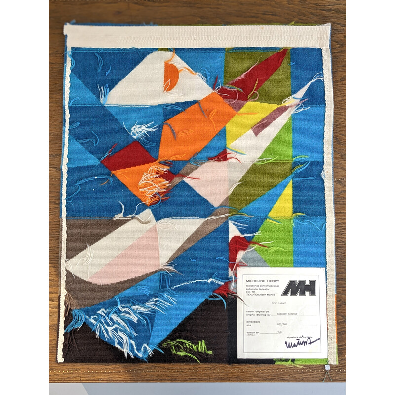 Vintage tapestry "Key Largo" in multicolored wool by Mathieu Matégot