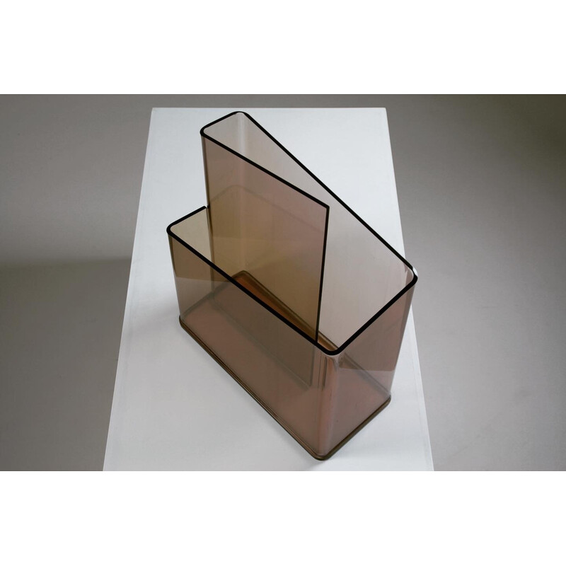 Vintage magazine rack in plexiglass for Roche Bobois, France 1970