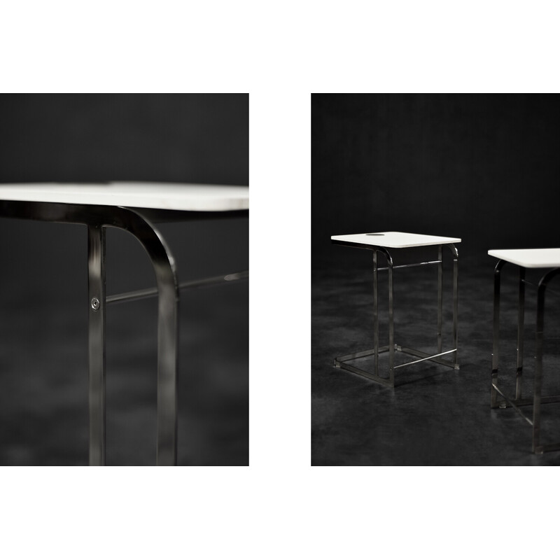 Pair of vintage Italian white coffee tables Carlotta by Antonio Citterio for Flexform, 1997