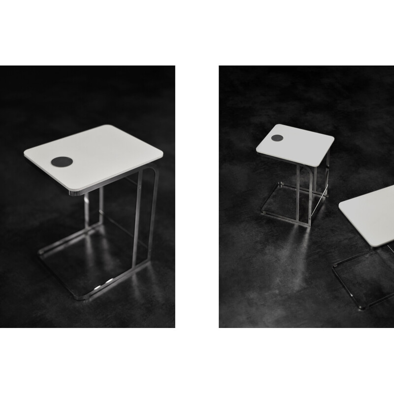 Pair of vintage Italian white coffee tables Carlotta by Antonio Citterio for Flexform, 1997