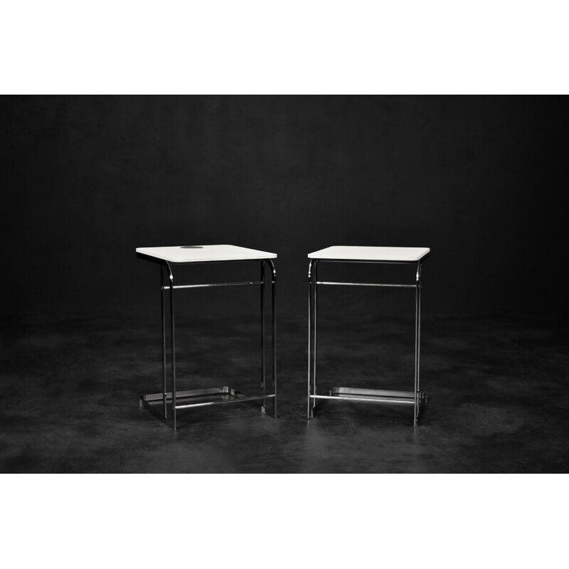 Pair of vintage Italian white coffee tables Carlotta by Antonio Citterio for Flexform, 1997