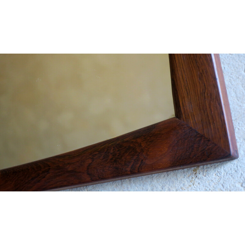 Vintage Danish rosewood wall mirror by Aksel Kjersgaard, 1960s