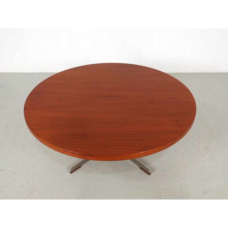 Table basse ronde hollandais en teck - 1960