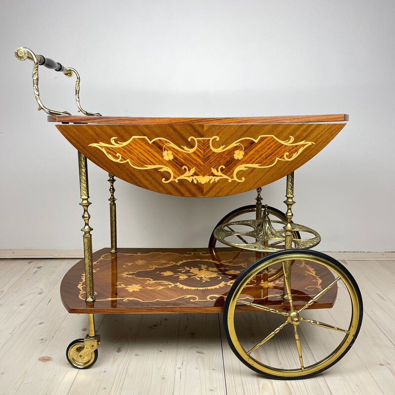 Vintage serving bar trolley, Italy 1950s