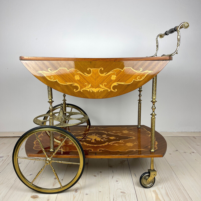 Vintage serving bar trolley, Italy 1950s