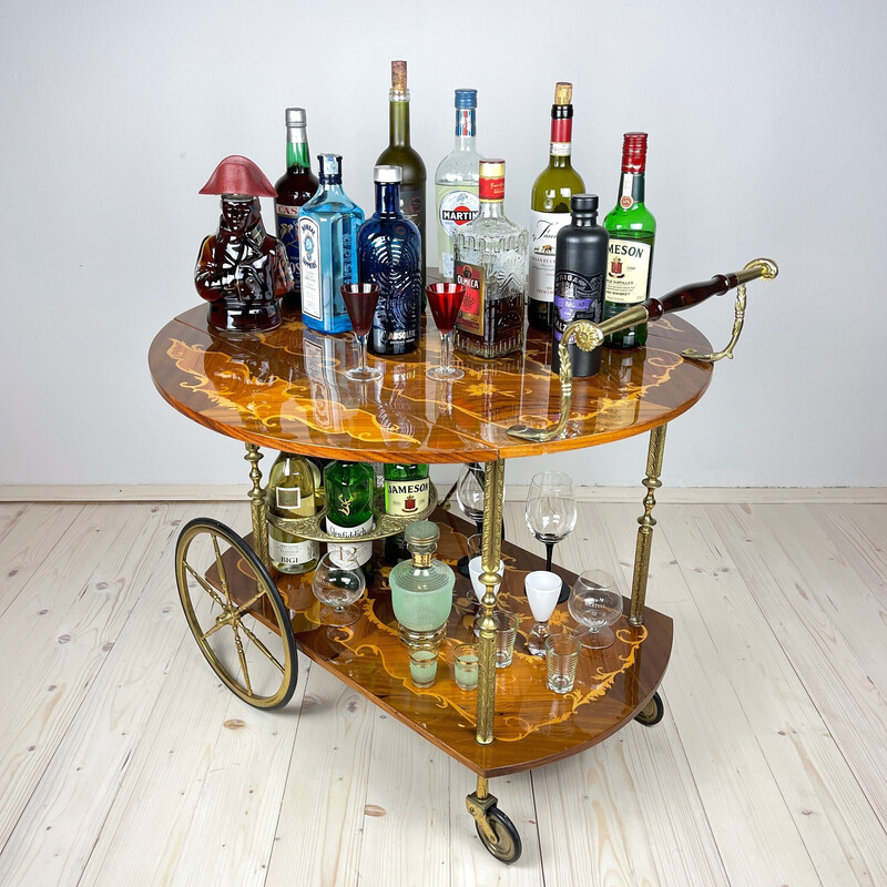 Vintage serving bar trolley, Italy 1950s