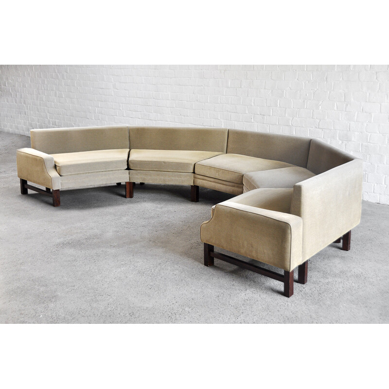 Mid-century Italian curved sectional living room set, 1970s