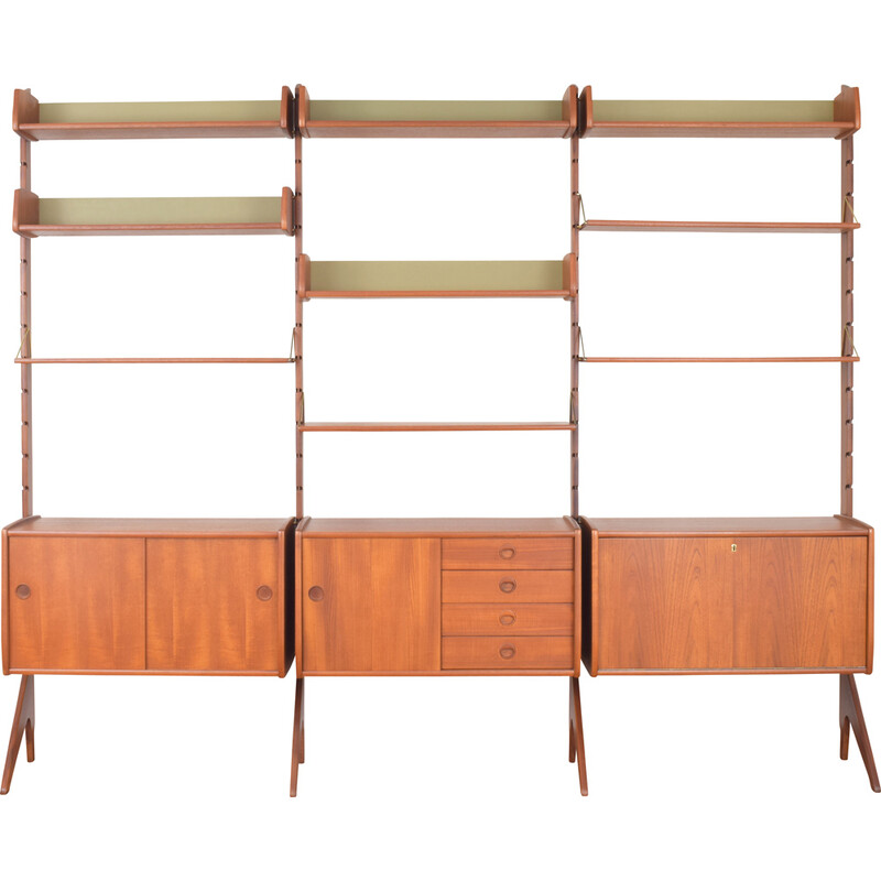 Vintage Ergo 3 modules teak wall unit by John Texmon and Einar Blindheim for Blindheim Mobelfabrikk, 1960s