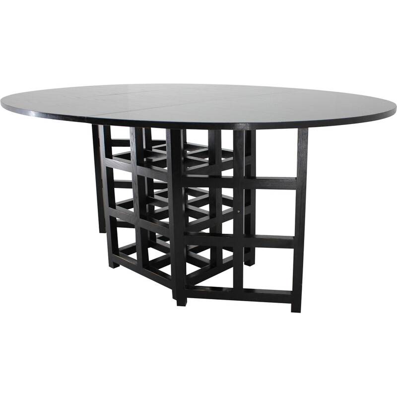 Vintage oval dining table 322 Ds1 by Charles Rennie Mackintosh for Cassina, Italy 1970s