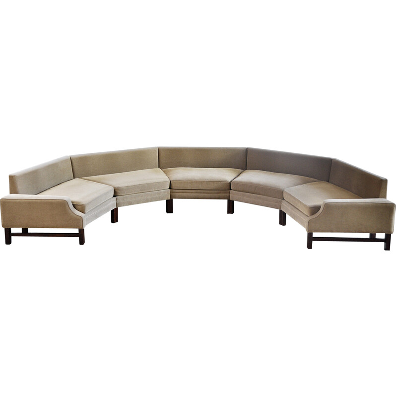 Mid-century Italian curved sectional living room set, 1970s