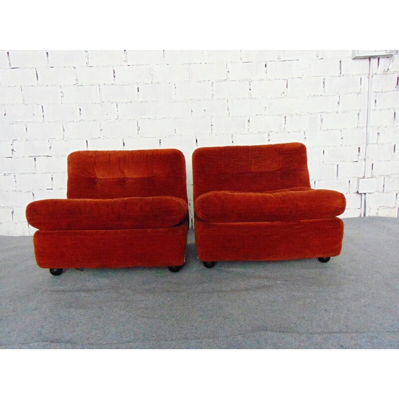 Pair of vintage armchairs by Mario Bellini for B and B Amanta