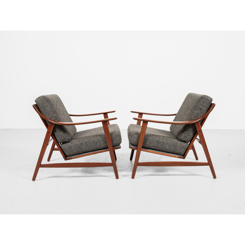 Paire de fauteuils danois vintage en teck par Arne Hovmand Olsen pour Mogens Kold, 1960