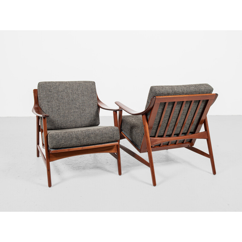 Paire de fauteuils danois vintage en teck par Arne Hovmand Olsen pour Mogens Kold, 1960