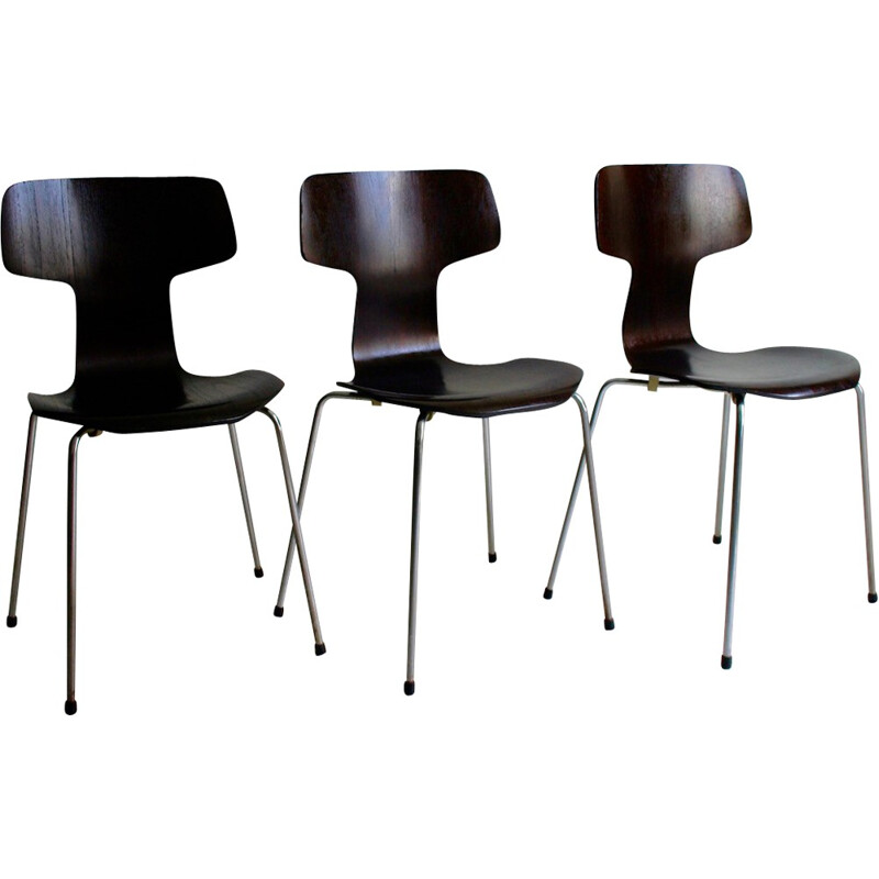 Set of 3 3103 chairs by Arne Jacobsen for Fritz Hansen - 1950s
