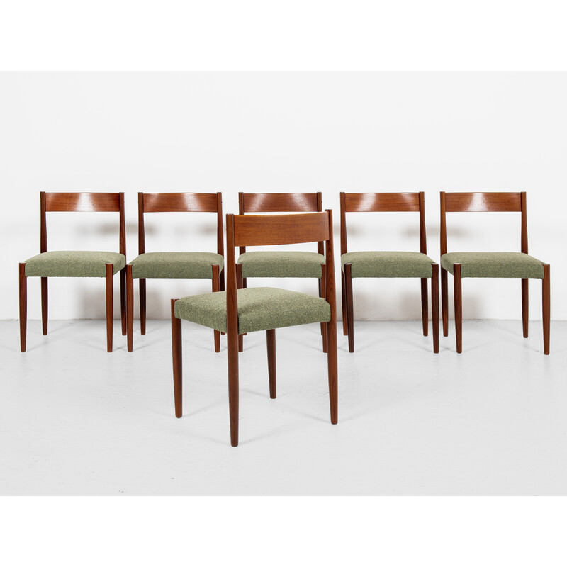 Set of 6 mid century Danish dining chairs in teak by Poul Volther for Frem Røjle, 1960s