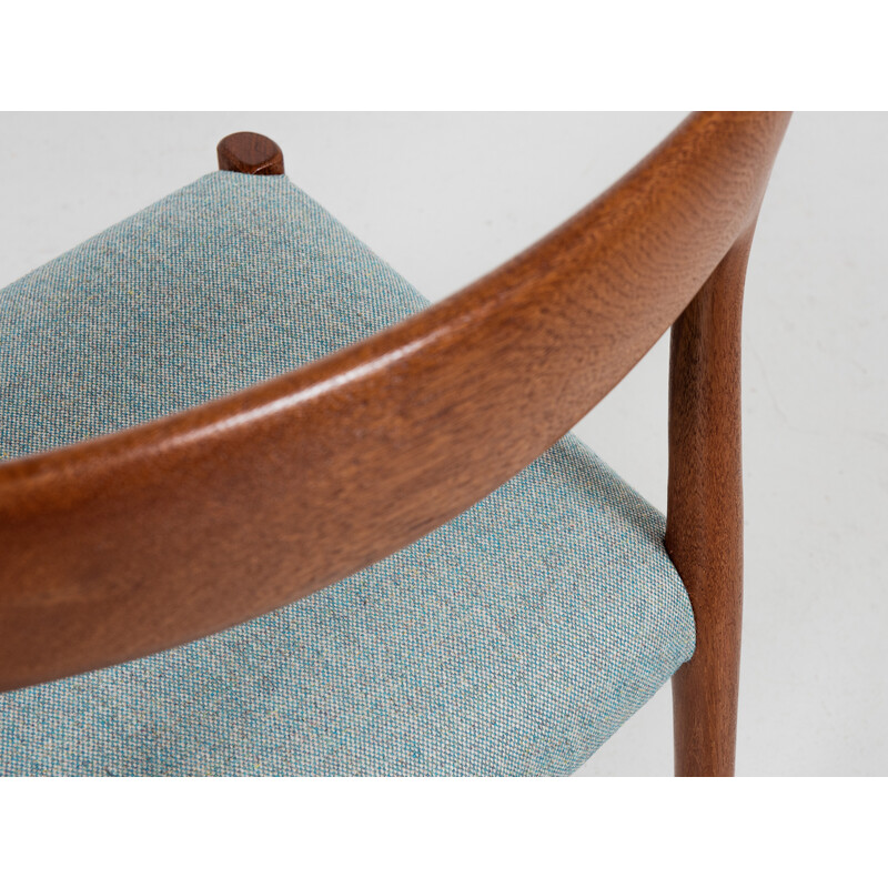Ensemble de 4 chaises danoises vintage en teck et tissu modèle 77 par Niels Otto Møller