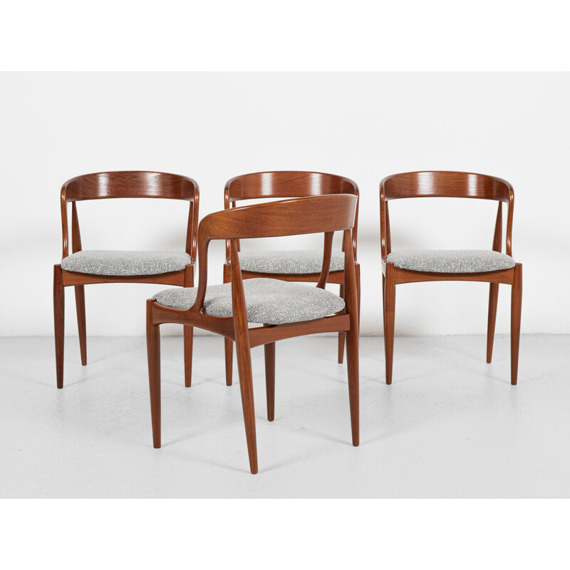 Set of 4 mid century Danish dining chairs in teak by Johannes Andersen for Uldum, 1960s