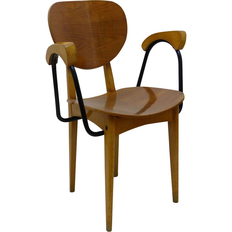 Stella armchair in oak and beechwood - 1950s