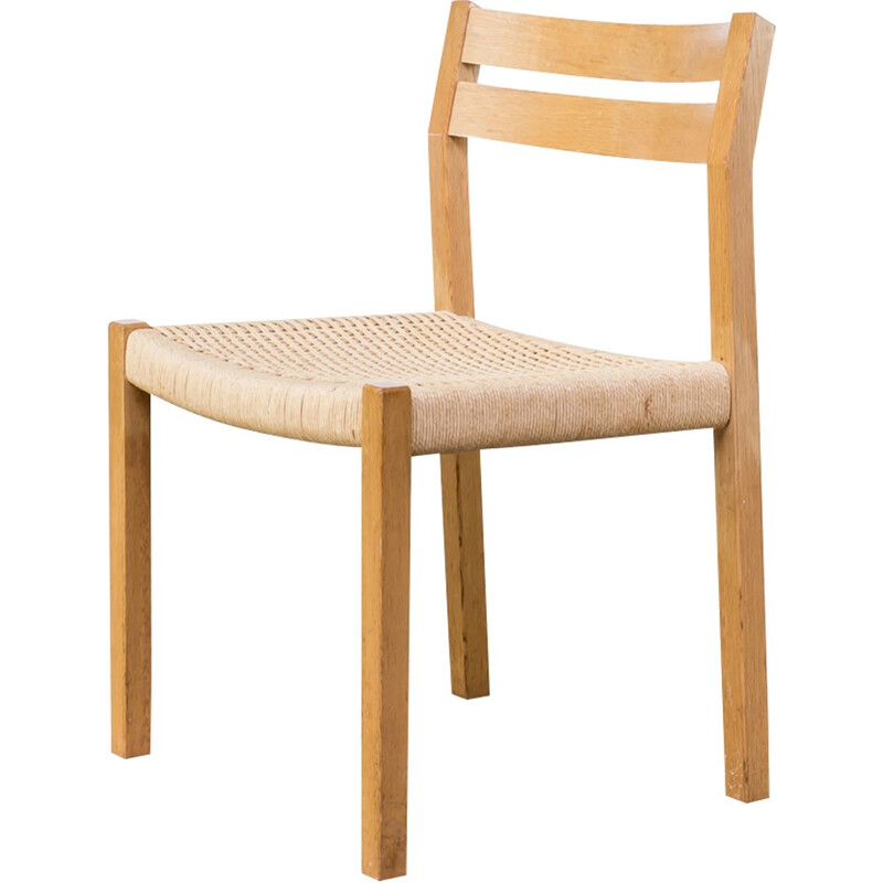 Niels O. Møller smoked oak dining chairs for J.L. Møller