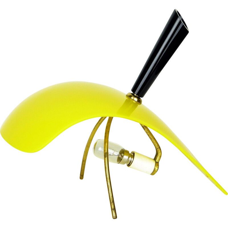 Vintage kite lamp in yellow and black ABS - 1950s