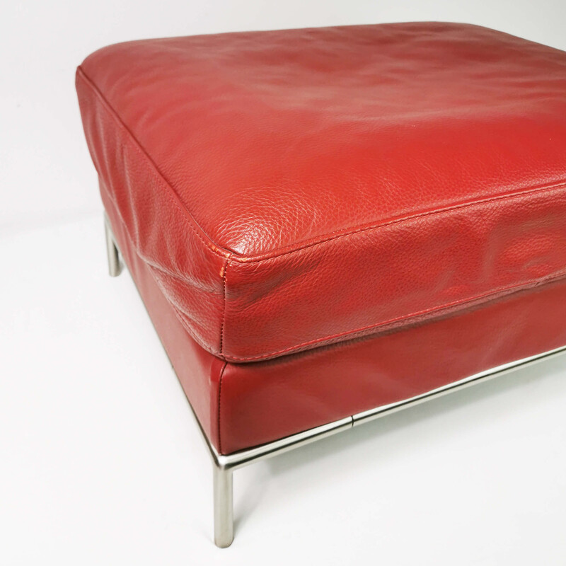 Vintage leather pouf, Denmark 2000s