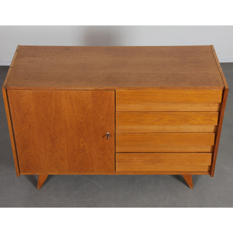 Vintage oakwood chest of drawers model U-458 by Jiri Jiroutek for Interier Praha, 1960