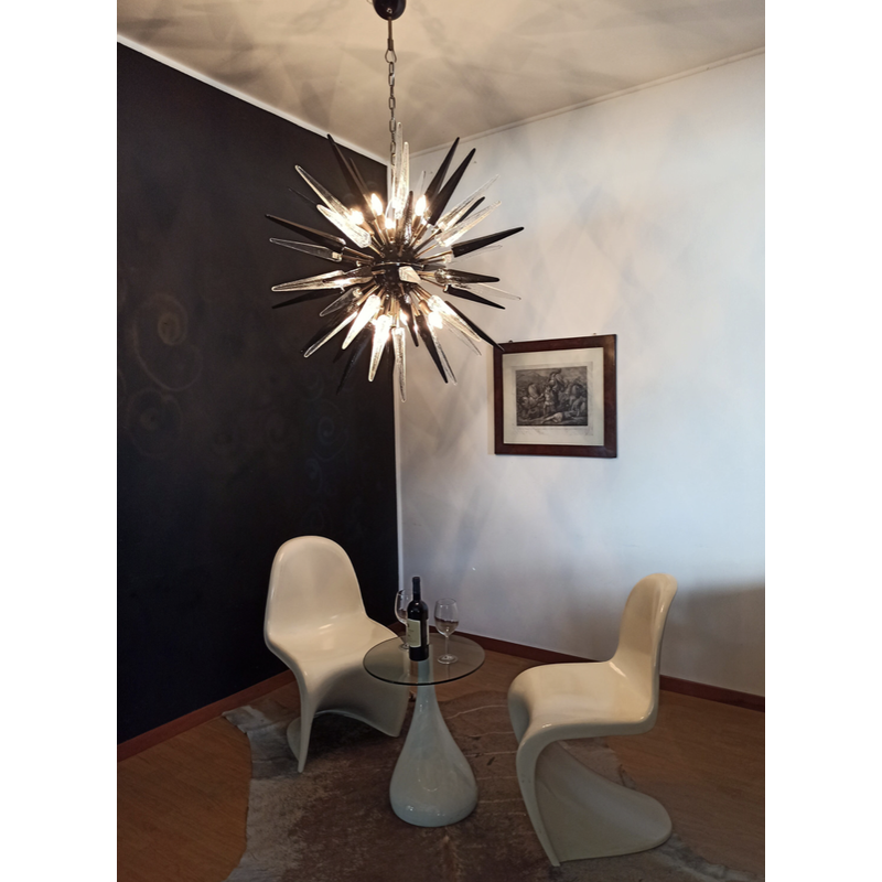 Vintage Italian Spoutnik chandelier in Murano glass, 1970