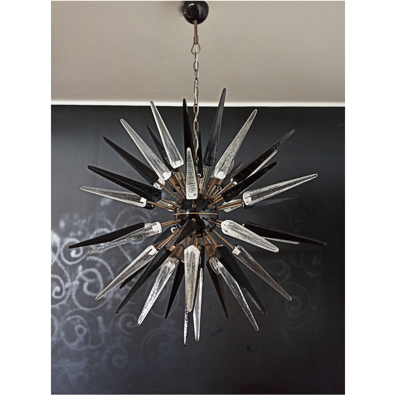 Vintage Italian Spoutnik chandelier in Murano glass, 1970