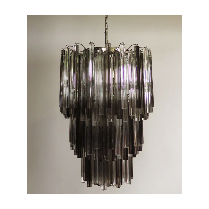 Vintage Italian chandelier in smoked Murano glass