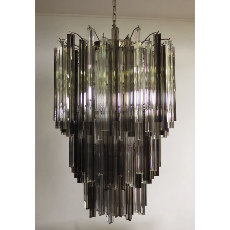 Vintage Italian chandelier in smoked Murano glass