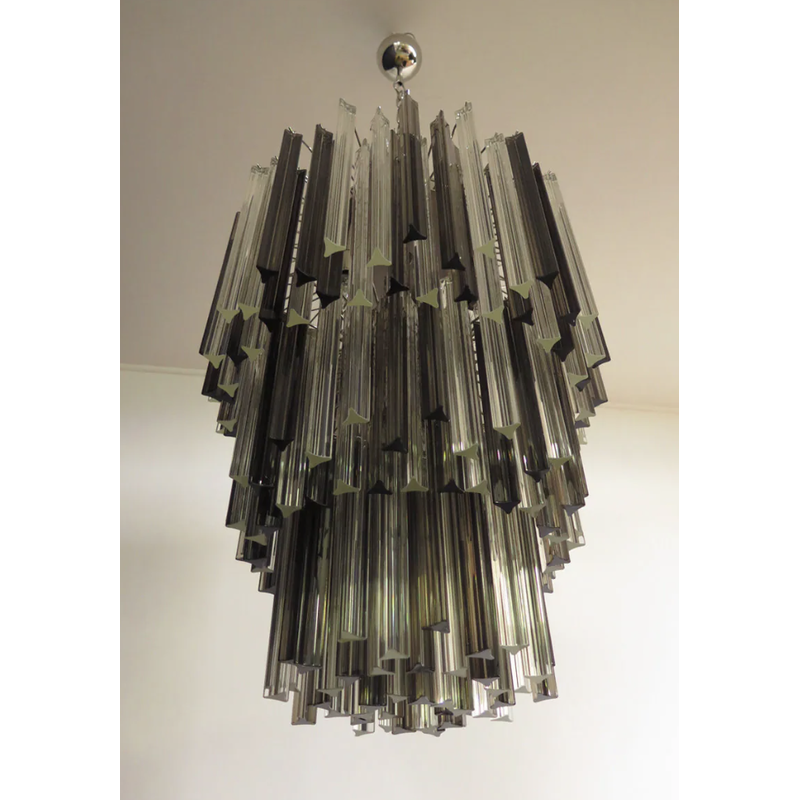 Vintage Italian chandelier in smoked Murano glass