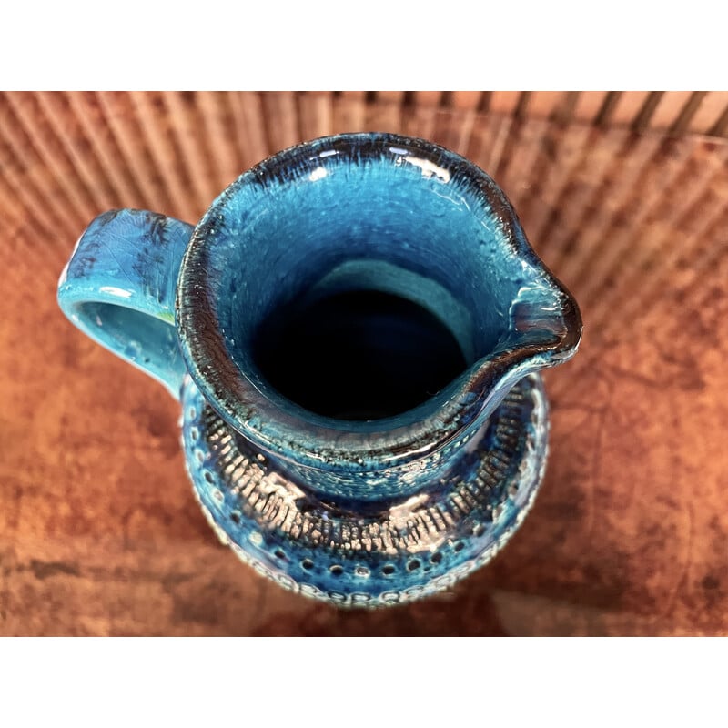 Vintage Italiaanse 'Rimini Blu' geglazuurde keramische vaas Pot door Aldo Londi voor Bitossi, jaren 1950