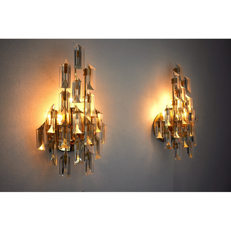 Pair of vintage wall lamps by Oscar Torlasco, Italy 1970