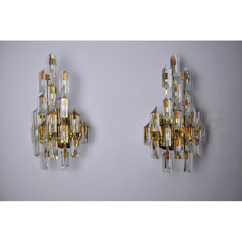 Pair of vintage wall lamps by Oscar Torlasco, Italy 1970