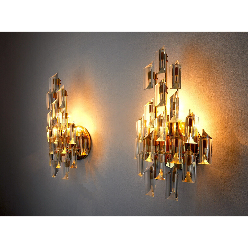 Pair of vintage wall lamps by Oscar Torlasco, Italy 1970