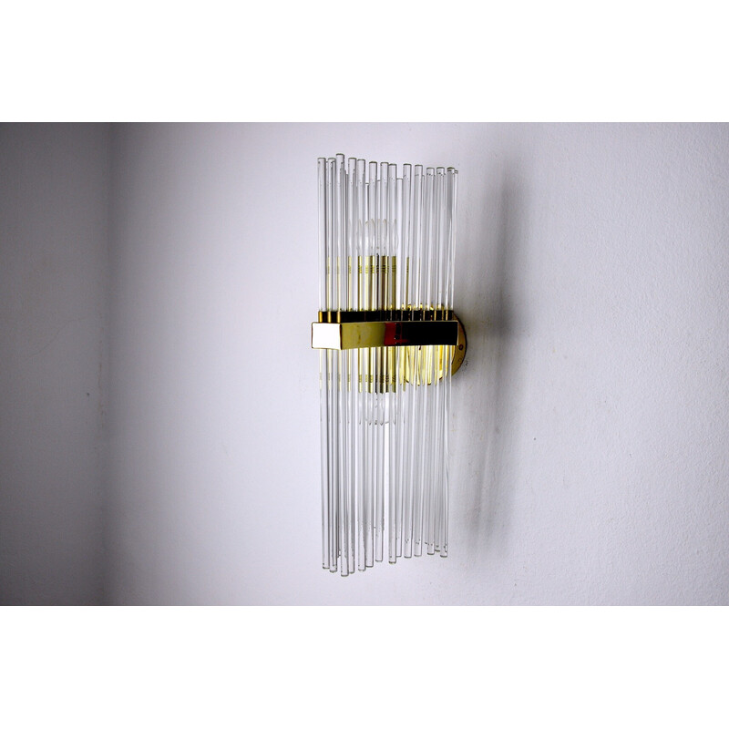 Vintage Murano glass wall lamp by Sciolari for Lightolier, Italy 1970