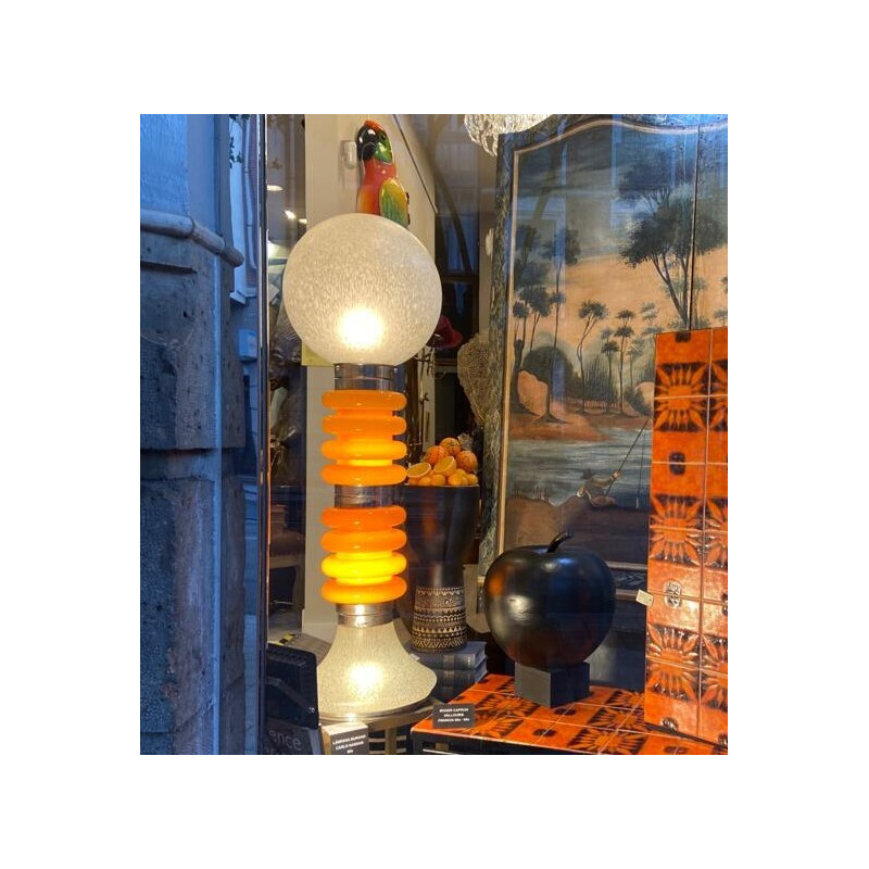 Lámpara de pie vintage de Carlo Nason para Mazzega, Italia Años 60