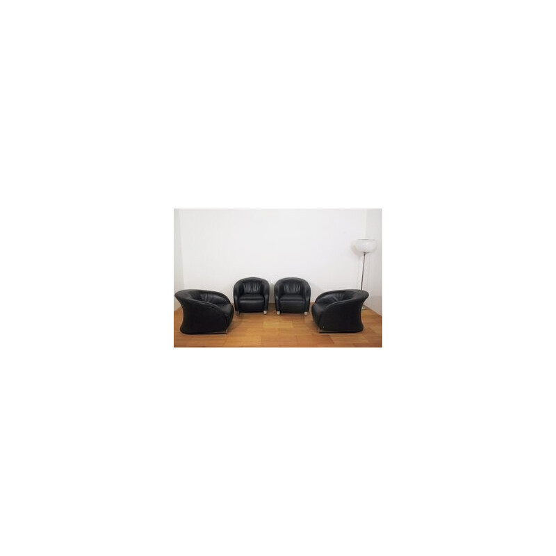 Ensemble de 4 fauteuils Liz vintage de Natuzzi, 2000