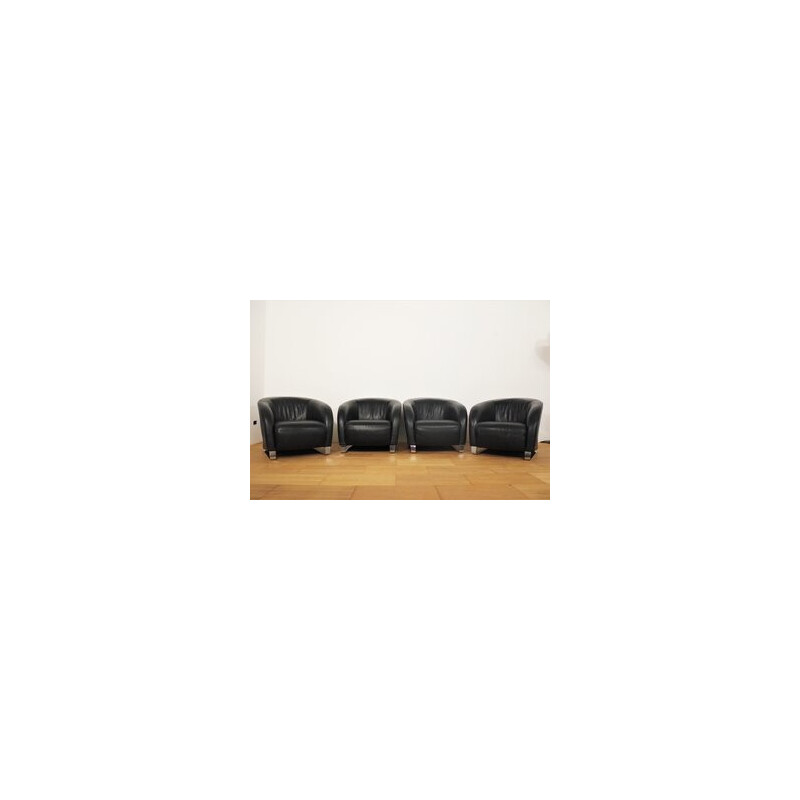 Ensemble de 4 fauteuils Liz vintage de Natuzzi, 2000