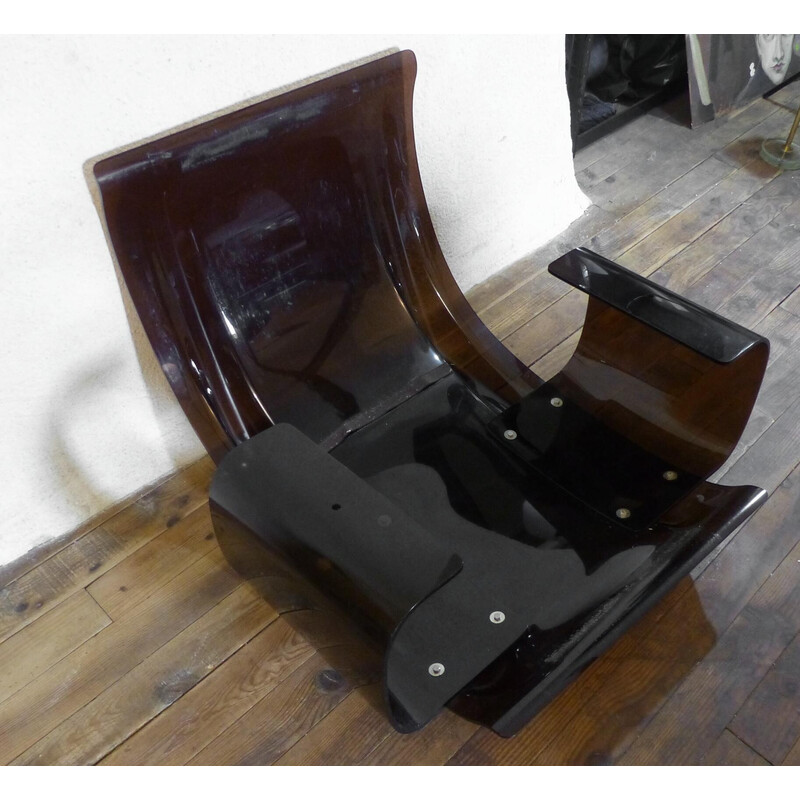 Vintage Marsala fauteuil in leer van Michel Ducaroy voor Ligne Roset, 1970