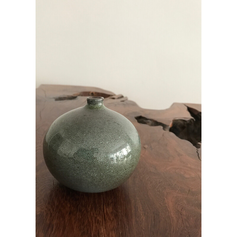 Vase vert en céramique de Jacques & Dani Ruelland - 1950
