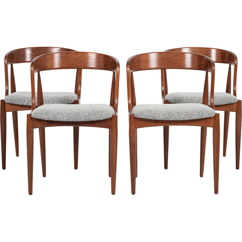 Set of 4 mid century Danish dining chairs in teak by Johannes Andersen for Uldum, 1960s