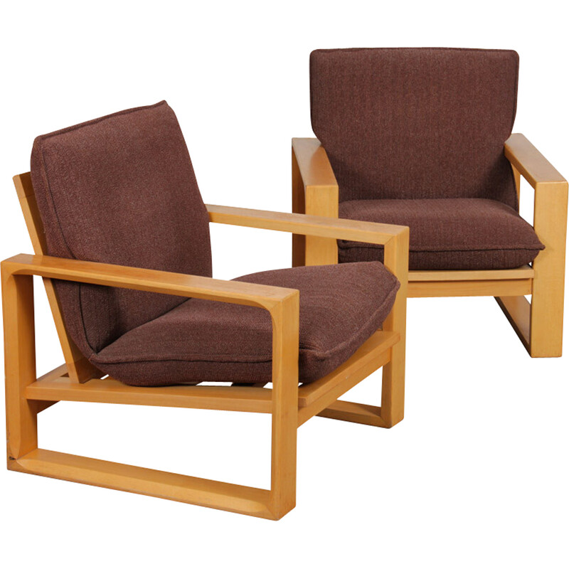 Pair of vintage Daria armchairs by Miroslav Navratil for Krkonošský Nábytek, 1985