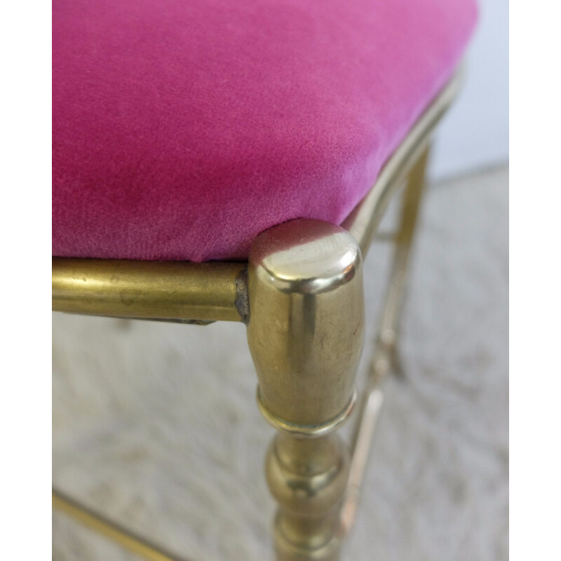 Set of 6 Chiavari chairs in gilded and polished brass - 1950s